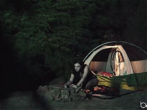 teenager tart enjoys camping and outdoor penetrating