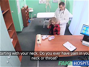fake medical center smallish blond deepthroats a big dick